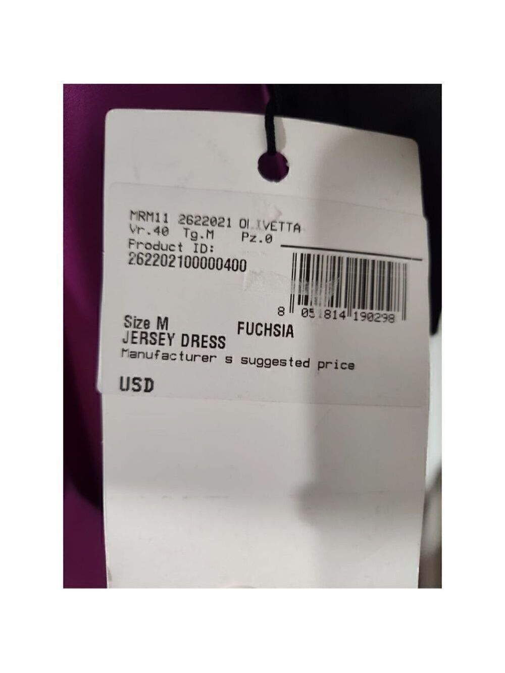 Marina Rinaldi Olivetti T-shirt Dress Size 12-14 (M) NWT in Fuchsia - Picture 6 of 6